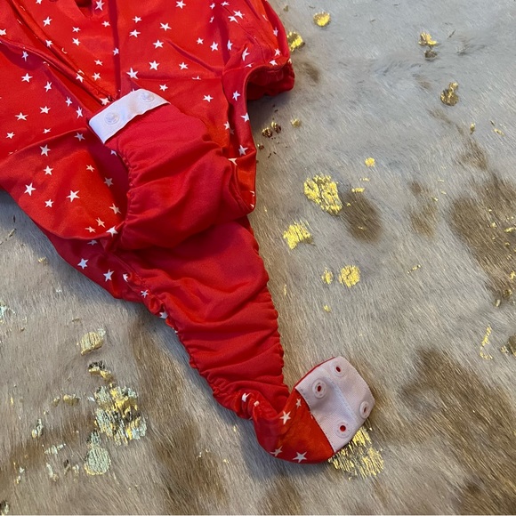 NWT Zara XS Red White Stars Lace Up Bodysuit - Picture 7 of 9